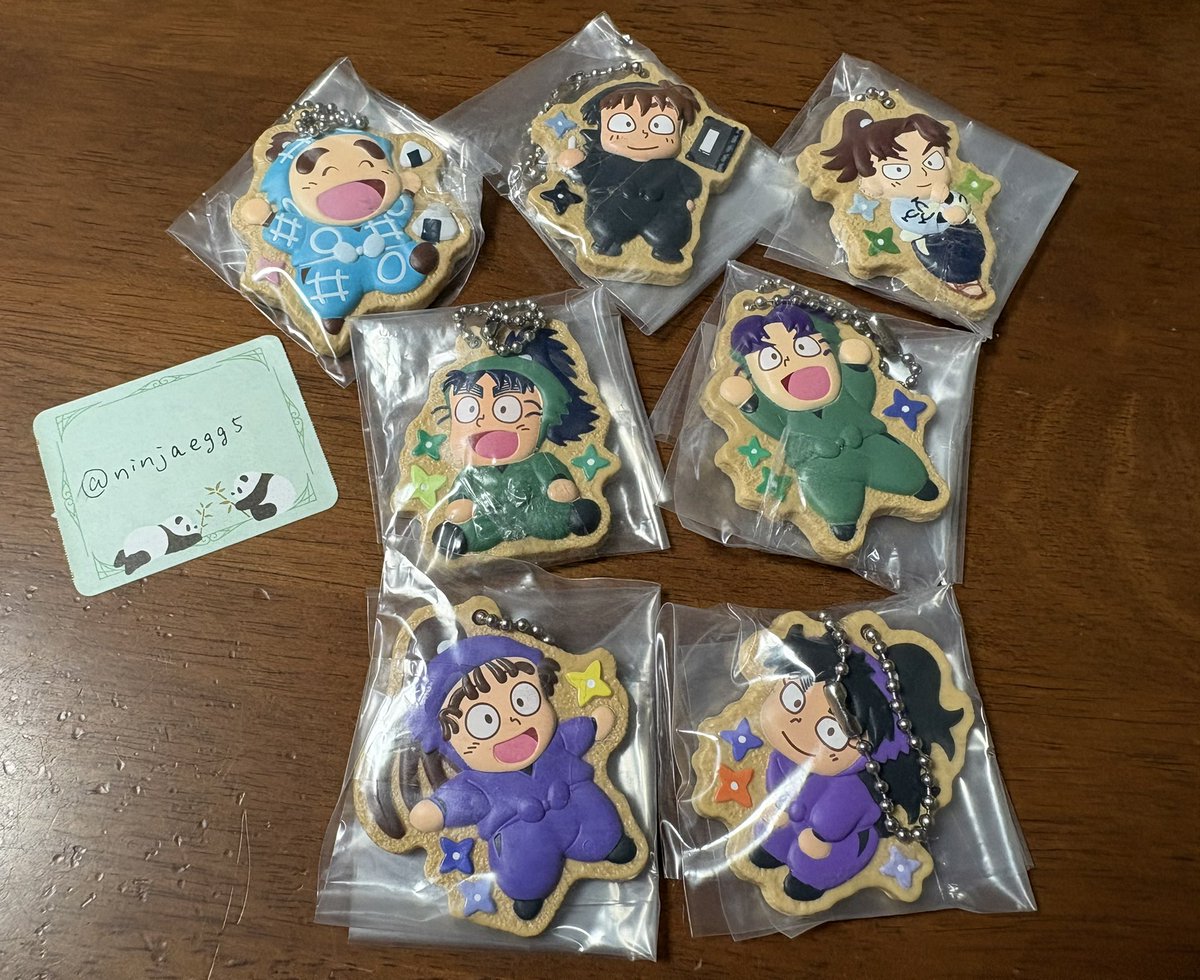 ninjaegg5's tweet photo. 【交換】忍たま乱太郎 クッキーチャームコット
譲：しんベヱ、土井、利吉、七松、潮江、尾浜、久々知(画像1枚目)
求：鉢屋

印刷ムラやズレはご了承ください。

郵送希望
検索などからお気軽にお声掛けください。 https://t.co/apzmOcWYUM