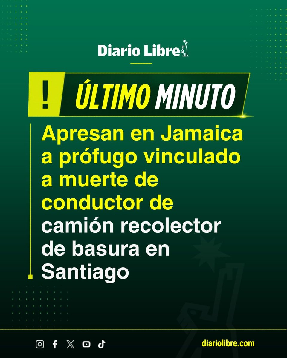 DiarioLibre's tweet photo. 🔴|#ÚltimoMinutoDL| Fue detenido en Jamaica Jhovanny de Jesús Mets Cruz, conocido como "Macho", señalado como el principal sospechoso de la muerte del conductor Deivy Carlos Abreu Quezada, quien falleció luego de ser atacado por una turba de motociclistas durante una persecución

Conoce todos los detalles en 🔗 https://t.co/S64Ncx7THE

#DiarioLibre #Santiago #CapturaJamaica #JusticiaParaDeivy #Dicrim #HomicidioRD #ActualidadRD