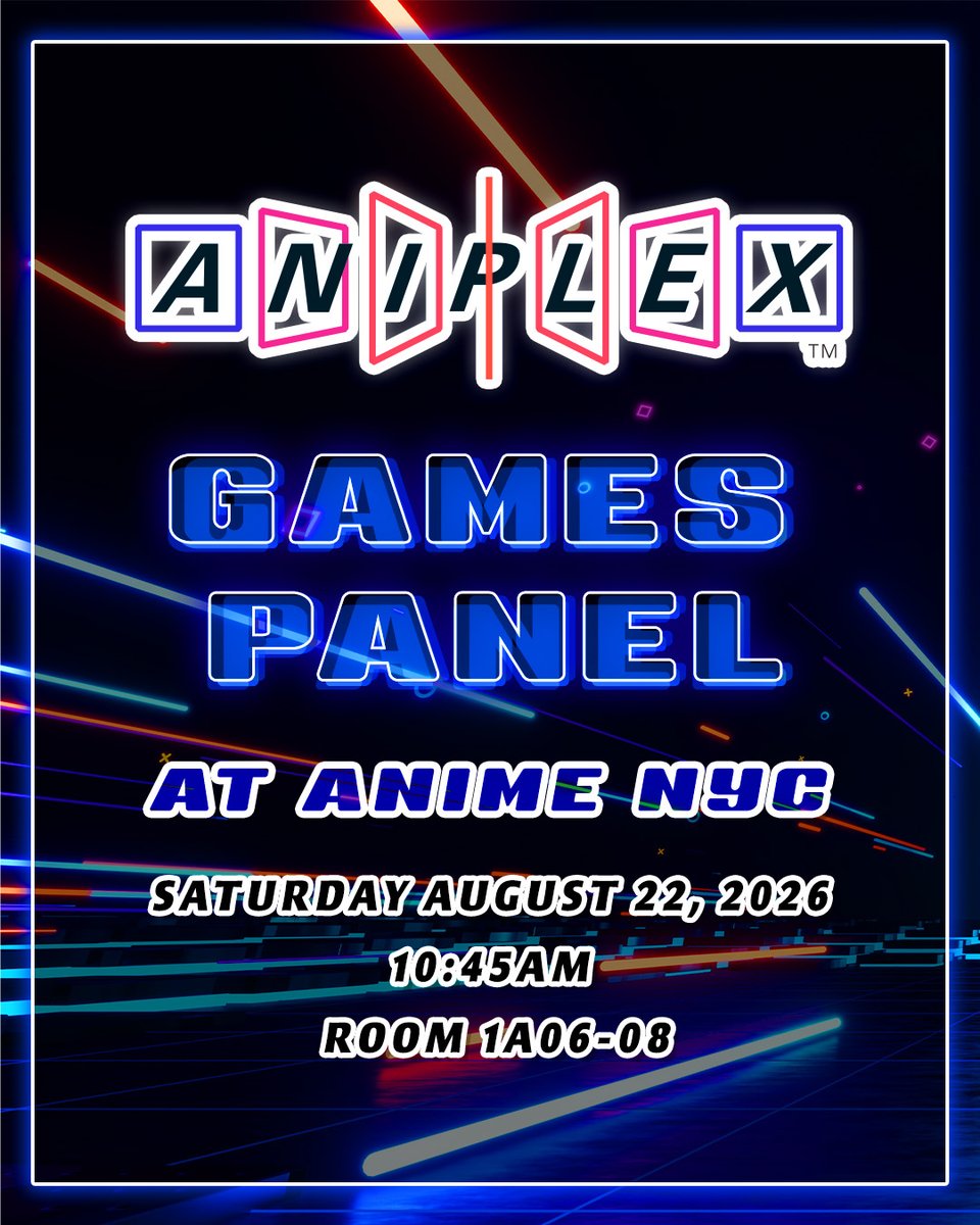 aniplexUSA's tweet photo. DO YOU LIKE GAMES?! 

Of course you do! 

Make sure you stop by the Aniplex of America Games Panel at Anime NYC since you love video games so much! 

We'll be in room A106-08 on Saturday, August 22nd!

#AnimeNYC https://t.co/8F6WWYyW5h