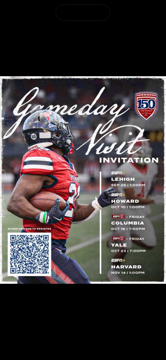 EliBurnside42's tweet photo. Big thank you to @CoachThompson_1 and the staff at @PennFB for the game day invite. Can’t wait to check out what UPenn is all about! https://t.co/5ofRH8SnNK