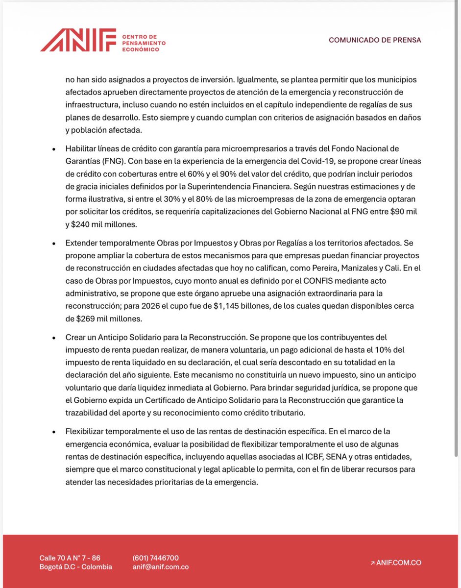 ANIFCO's tweet photo. #ComunicadoANIF | ANIF propone medidas para financiar la reconstrucción tras el terremoto.
Lea el comunicado completo 👇🏼
#ANIF #CentroDePensamientoANIF #TerremotoColombia https://t.co/uC7oiH4mf5