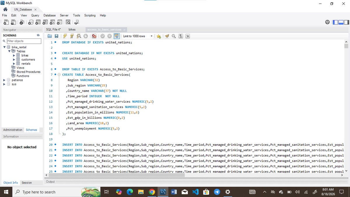 VictorB82791711's tweet photo. Today, I practiced Data Query Language (DQL) and learned how to use SELECT, SELECT DISTINCT, FROM, and LIMIT to retrieve and filter data in SQL.
#Daatengineering #publiclearning #techjourney https://t.co/mGNfGLHdo2