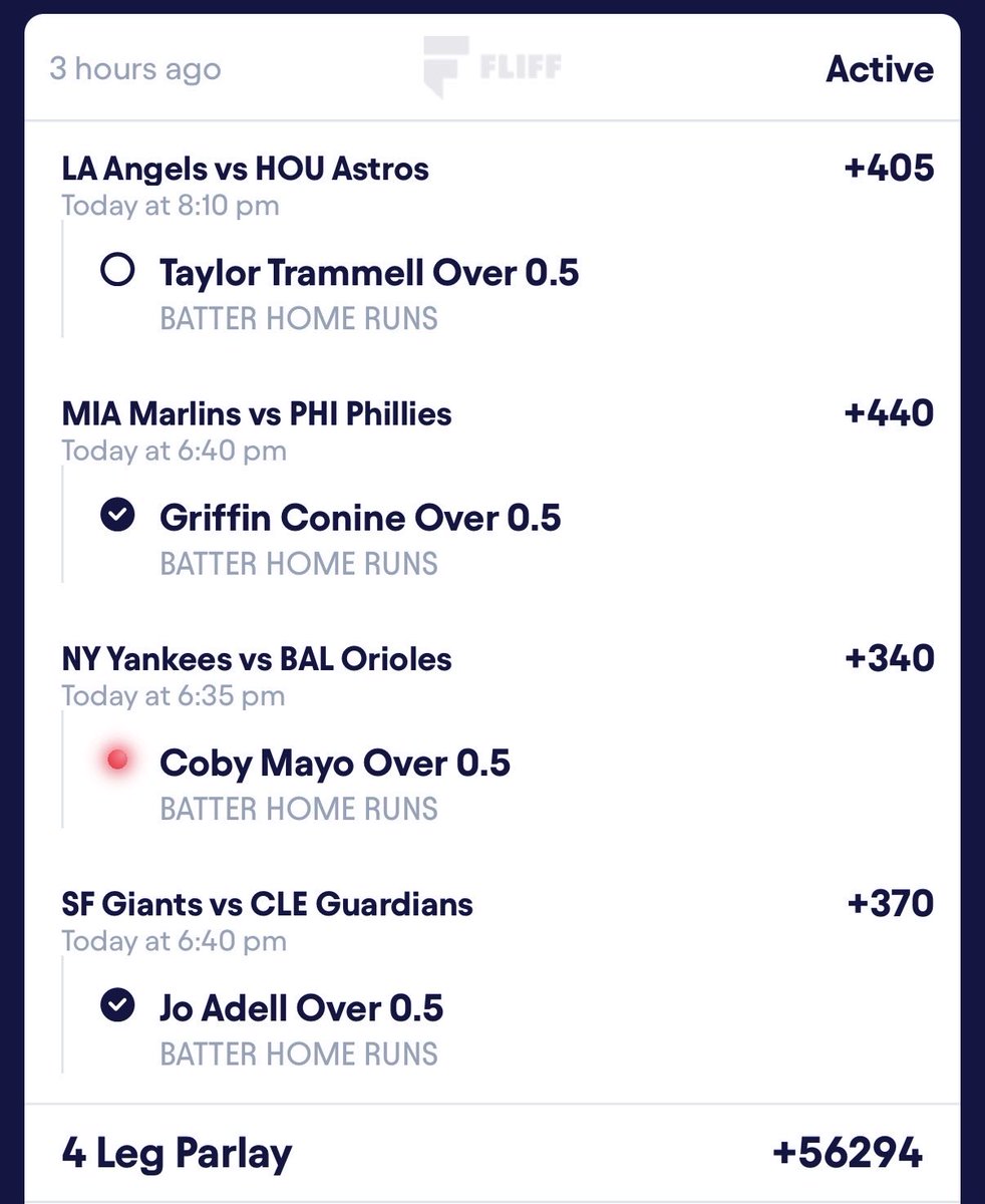 Ppppmffs's tweet photo. @PropFinderApp @MLBHR Does trammell have me 🙏🍀✅? https://t.co/TxcbwFPkMK