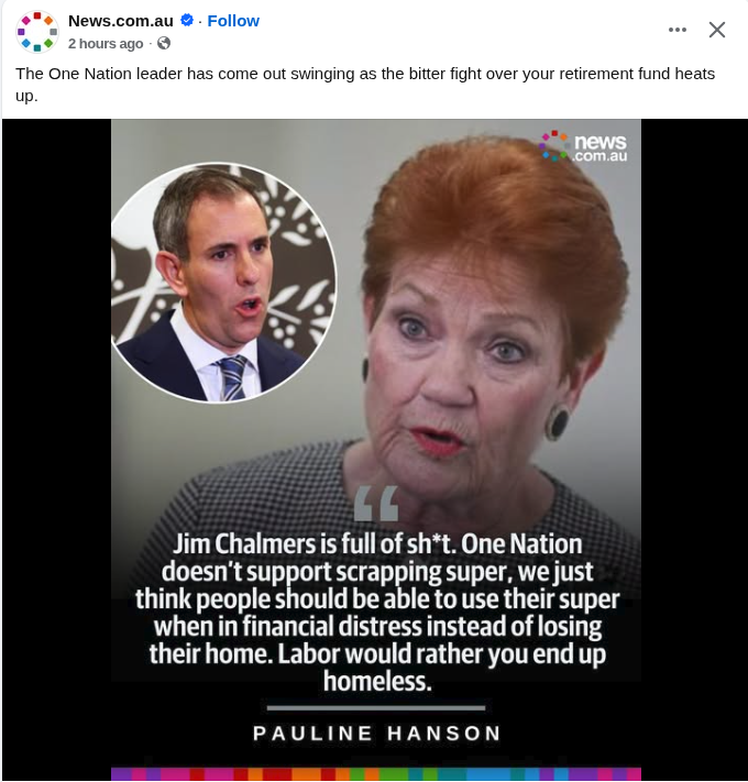 AaronDodd's tweet photo. So @PaulineHansonOz was against the First Homebuyers Grant because it would increase demand and make housing even more expensive, but is totally OK with allowing the use of super to buy the same houses. She is an inconsistent moron. #auspol https://t.co/nEXyEAWaOG