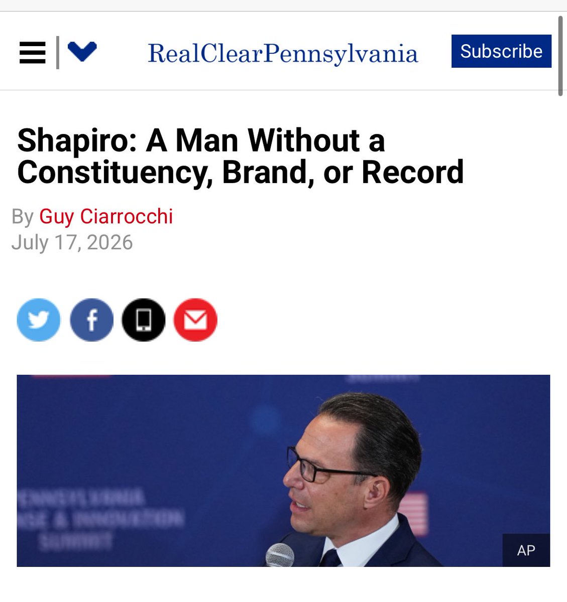 PhilaFreedomGuy's tweet photo. @gill_mcgoldrick Shapiro data center position number 5…

Does he believe in anything?
Can anyone trust him?

School choice…PA natural gas…Data Centers…
Shapiro is willing to be an advocate or opponent—whatever is selfishly in his interest, at the moment. https://t.co/7wlPfo4Ctg