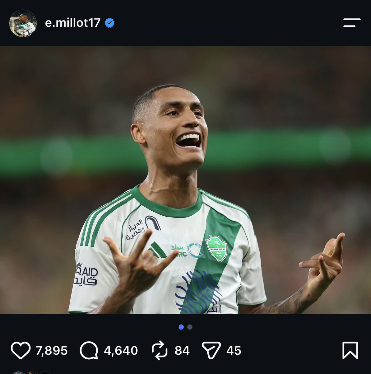 AhliXtra's tweet photo. اكثر من 4500 الاف تعليق في حساب انزو ميو بالانستقرام دعمًا للاعب من الجماهير الأهلاوية 🟢

#Enzo_stay_with_Alahli https://t.co/BwlKKWP2Fy