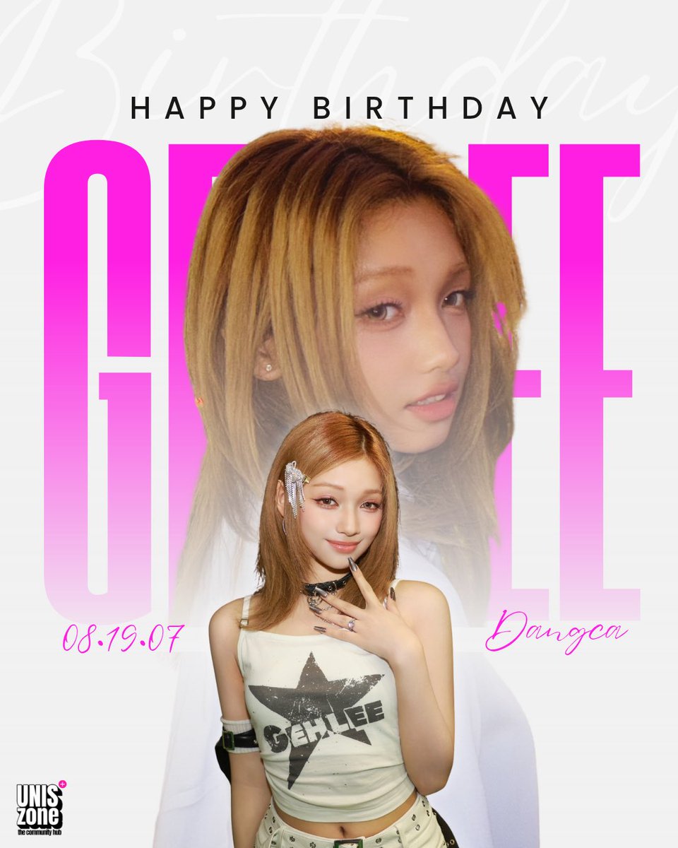 uniszone's tweet photo. Wishing the happiest birthday to our shining princess, Gehlee Dangca! 👑✨

Thank you for always bringing your incredible talent, infectious charm, and iconic presence to the stage. May your day be as bright and beautiful as you are! 💖🎂

​#HappyGehleeDay 
#Gehlee #UNIS https://t.co/uZ07DfRsZj