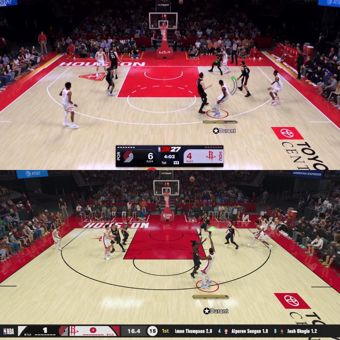 NBA2KMovement's tweet photo. THE NBA 2K27 vs NBA 2K26 Difference is INSANE https://t.co/MlgyB6PXMh