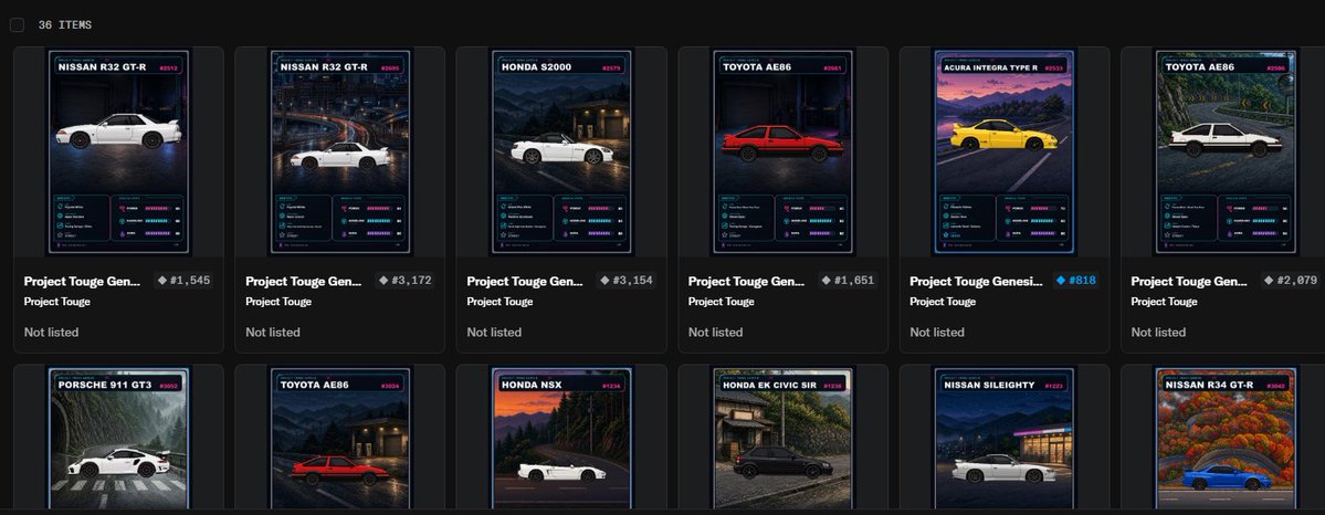 project_touge's tweet photo. 36 Project Touge NFTs swept from the floor, removed from circulation or used for giveaways to partners. Will continue to to buybacks to support the project! https://t.co/drSrMuWCdP