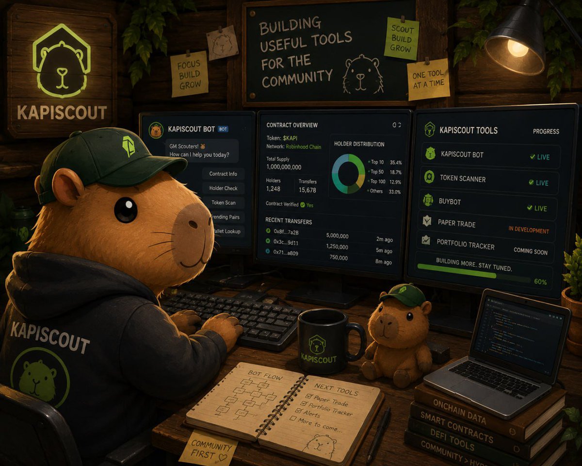 kapiscout's tweet photo. A meme can get attention.
A product gives people a reason to stay. 

$KAPI started as a mascot.

Now KAPISCOUT is building tools for the trenches  and we're just getting started.

🔎 Scout
🛠 Build
📈 Grow

Keep watching $KAPI. https://t.co/0252S6c50Y