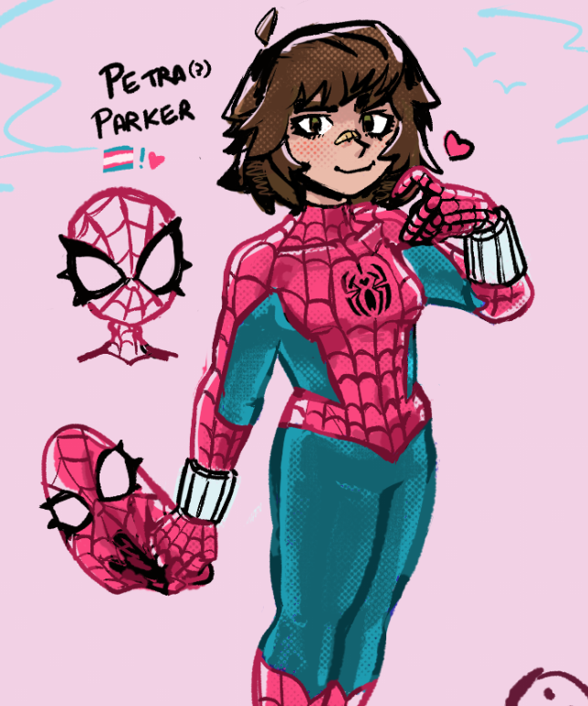 pecuburi's tweet photo. spiderman has always been my fav childhood hero so i had to draw petra <333 she's so pretty https://t.co/3A6pkN5or0