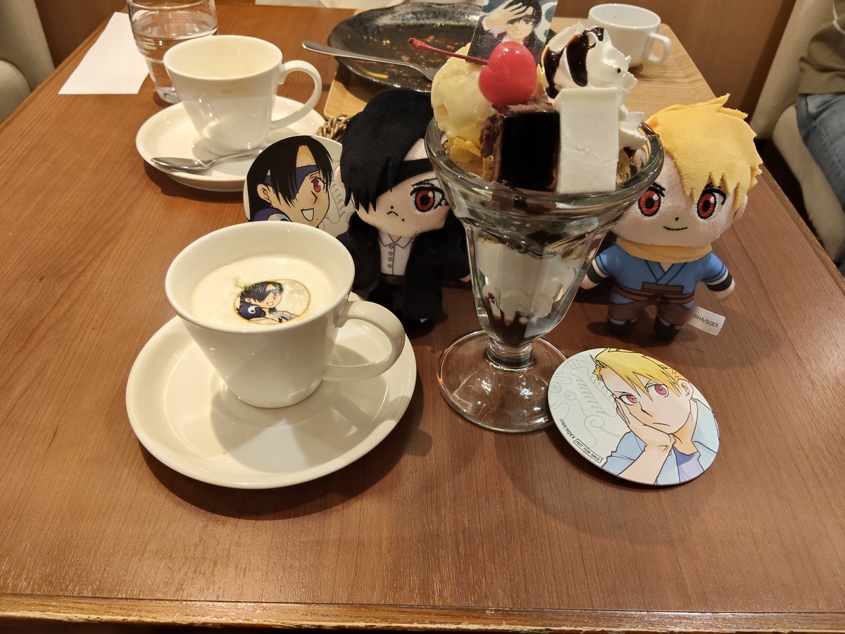 forest_sea89's tweet photo. 鋼の錬金術師×黄泉のツガイ展、行ってきました！　そして、コラボカフェも！！　コースター、ユルとアサが来てくれて、良かった！ https://t.co/G77jRL5Dgk