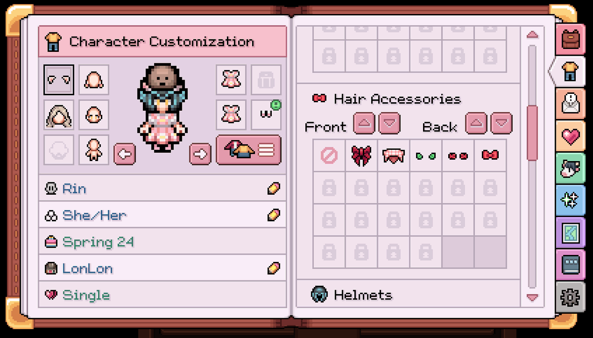 xstraycat's tweet photo. Made my first Fields of Mistria mod◝(ᵔᵕᵔ)◜
Now you can wear a headpiece from every category and choose the layering! https://t.co/QYcKzYGCi1