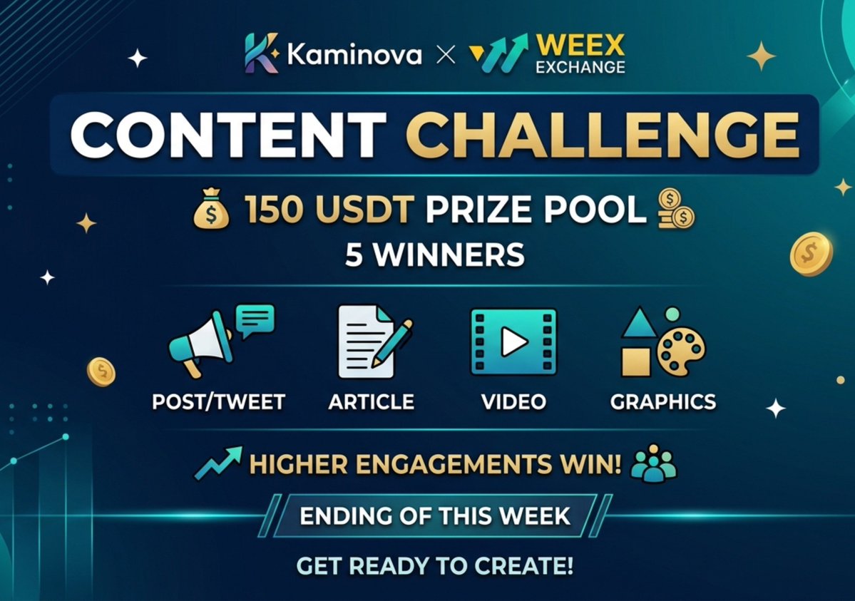 IbrahimSkamina's tweet photo. 🚀 BIG ANNOUNCEMENT: Kaminova × WEEX Content challenge 🚀

​To celebrate our official partnership with @WEEX_Official, we’re dropping a $150 USDT Content Challenge for our creators and community! 💸🔥

​👉 Format: Posts/Tweets, Articles, Videos, or Graphics

👉 Platform: Post anywhere you have the biggest reach (X, Facebook, LinkedIn, YouTube, TikTok, Medium, etc.)

🏆 Prize Pool: $150 USDT shared among 5 creators with the highest engagement!

⏳ Duration: 1 Week (Starting later this week!)
​Get your tools ready. Full rules & entry submission link dropping very soon through 👉 @Kaminovalabs handle. 

Who’s participating? 👀👀

​#KaminovaxWEEX  #Giveaway #ContentCreator