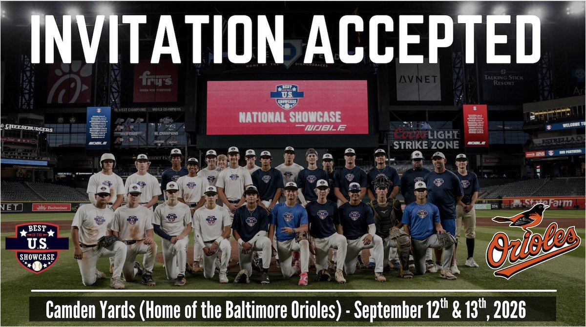 _ohthatbryce_'s tweet photo. Invitation accepted! ⚾️
Blessed and honored to be selected for the @BUSShowcase MLB Stadium National Showcase. Can’t wait to step onto the field at Camden Yards and compete with the best in the country.

The work doesn't stop. Baltimore, see you in September! 🏟️

🗓️: Sept 12-13, 2026
📍: Camden Yards