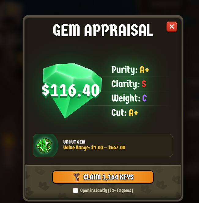 Plague_Knights's tweet photo. What a banger in @playcambria Game Night !! 🔥
Many players won amazing prizes💰, BUT the big shoutout to @M4m4_12 for pulling a crazy $116.40 Uncut Gem💎 from only 20 keys🔑

And you know the craziest part?
That the gem got a C in Weight... Imagine what the prize would've been if that was an A or S 👀
@communitybria #cambria #gamenight