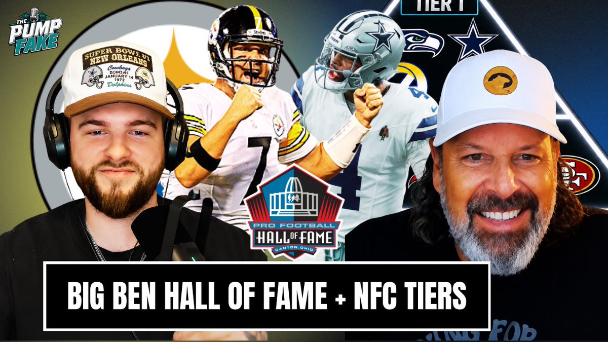 ThePumpFakePod's tweet photo. 🚨New Episode

@JBaileyNFL and @thetoddhaley make the (very easy) case as to why Ben Roethlisberger is a Hall of Famer.

Plus, Coach’s NFC Tier Rankings⤵️

📺: https://t.co/95Pekptxp8
🎧: https://t.co/V5M1NxeVGa
🎧: https://t.co/gc4RfqVCWN https://t.co/Ft480QWBqm