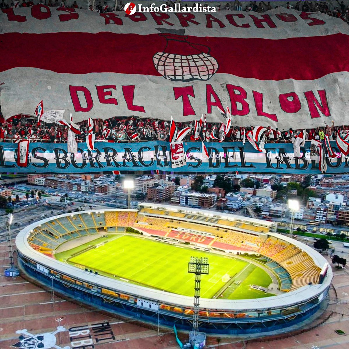 InfoGallardista's tweet photo. ‼️🐔 LOS BORRACHOS DEL TABLÓN YA ESTÁN EN BOGOTÁ 🥁🇨🇴

⏩️ La primera línea, encabezada por sus líderes Mauro y Leandro, llegó hoy a Colombia y MAÑANA estará en la tribuna de River en El Campín.

ℹ️ @LeaVaquila https://t.co/WnHSIdFcAI