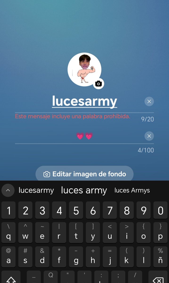 thsweeth's tweet photo. Vengo a aclarar esto porque hay varias que se lo están creyendo, la palabra prohibida es "ARMY" puedes poner cualquier otra cosa+Army y te dirá lo mismo.
Esto está desde hace AÑOS por políticas de seguridad, no se crean cualquier narrativa y menos de antis, pueden ir a comprobar. https://t.co/Z4BtOoseYf