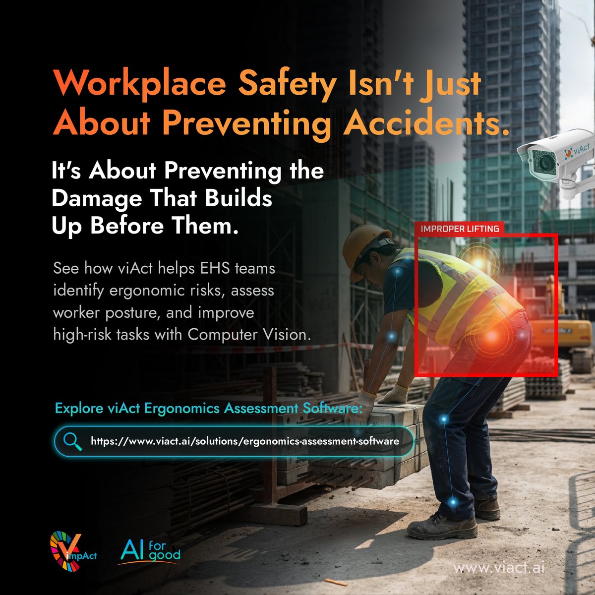 AiViact's tweet photo. 💡 viAct Ergonomics Assessment Software uses Computer Vision to assess worker posture and movement, helping identify potential ergonomic risks in real time.
👉Explore: https://t.co/ZwsJ18jOln
#viAct #Ergonomics #EHS #Singapore https://t.co/qDsMEgJnZ2
