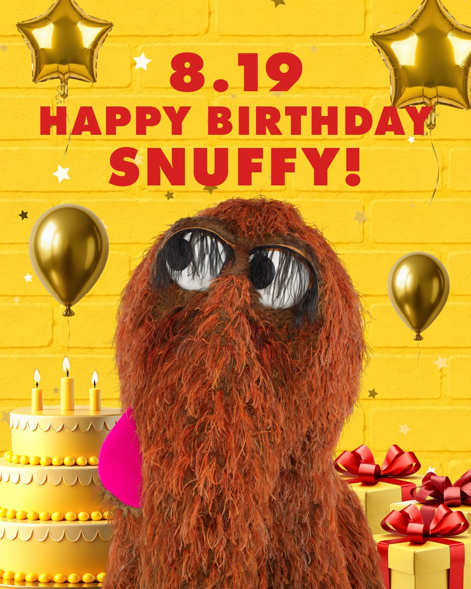 SesameStMarket's tweet photo. 🌈 8/19 Happy Birthday Snuffy 🤎

今日はスナッフィーのお誕生日です🎂

思いやりにあふれた大きなハートで、いつもお友達を大切にするスナッフィー🫶
大親友のビッグバードと遊んだり、歌やダンスを楽しんだり、「スナッフル・ハグ」でみんなをやさしく包みこんでくれます💭

これからも大好きなお友達と、笑顔あふれる毎日を過ごしてね🌈

みんなで一緒にスナッフィーのお誕生日をお祝いしましょう🎉

#HappyBirthdaySnuffy
#sesamestreetmarket #セサミストリートマーケット
#sesamestreet #セサミストリート
#スナッフィー #スナッフィー誕生日