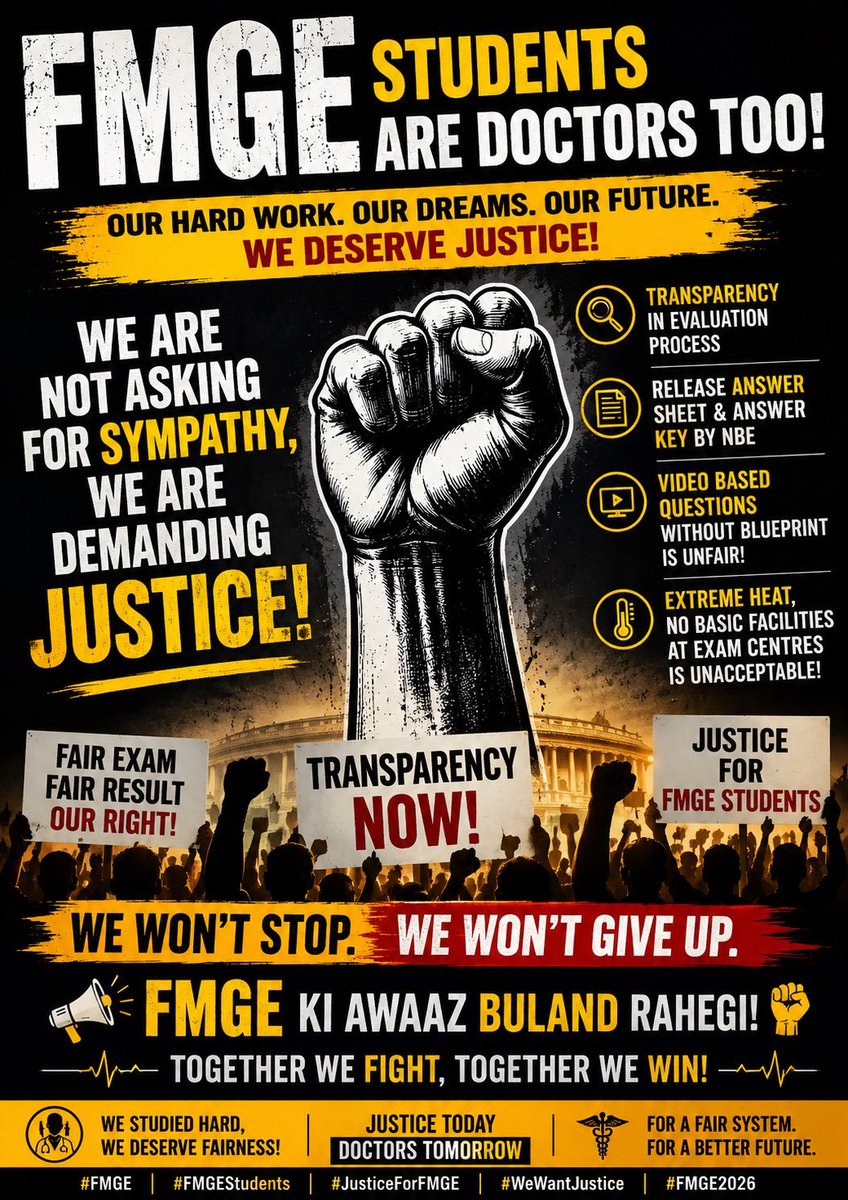 KaranSokal's tweet photo. #FMGE #JusticeForFMGE #FMGE2026 #WeWantJustice  #FMGECompensation
#SaveFMGEs  @NBEMS_Official @NMC_IND @JPNadda @PMOIndia @rashtrapatibhvn @ians_india @ANI @aajtak @EdgeNewsIND @1stIndiaNews  @lalantopi @NBATV @MoHFW_INDIA @official_aimsa @BBCBreaking @FoxNews @NMC_IND https://t.co/p0USXHrYmp