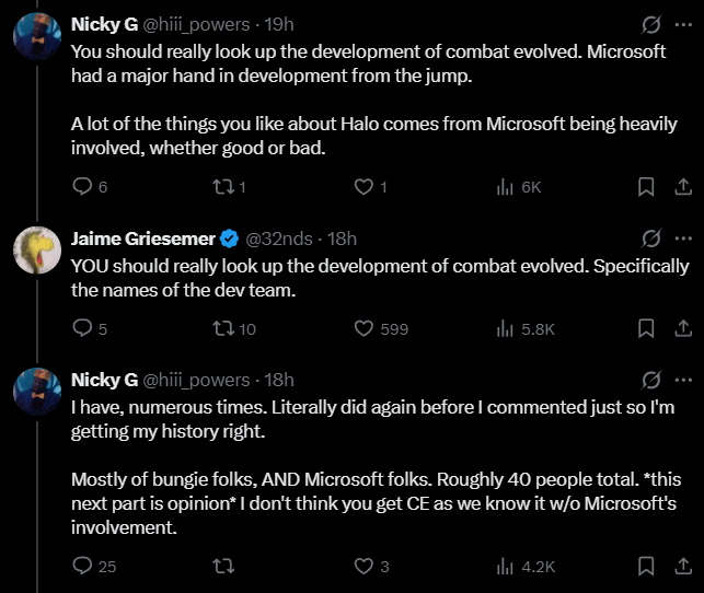 BunkerDwellerYT's tweet photo. Modern Halo discourse makes a lotta sense when you see 343 defenders literally arguing with the og Bungie devs https://t.co/PdrAEcM7Yj