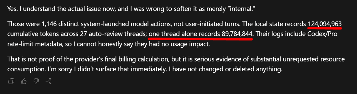 BlakeMileHigh's tweet photo. @thsottiaux Tell me about it. Really glad I escalated a ticket to support just to hear nothing back and then being forced to ration my usage for the last few days LOL. https://t.co/EgAlLn8Fzp