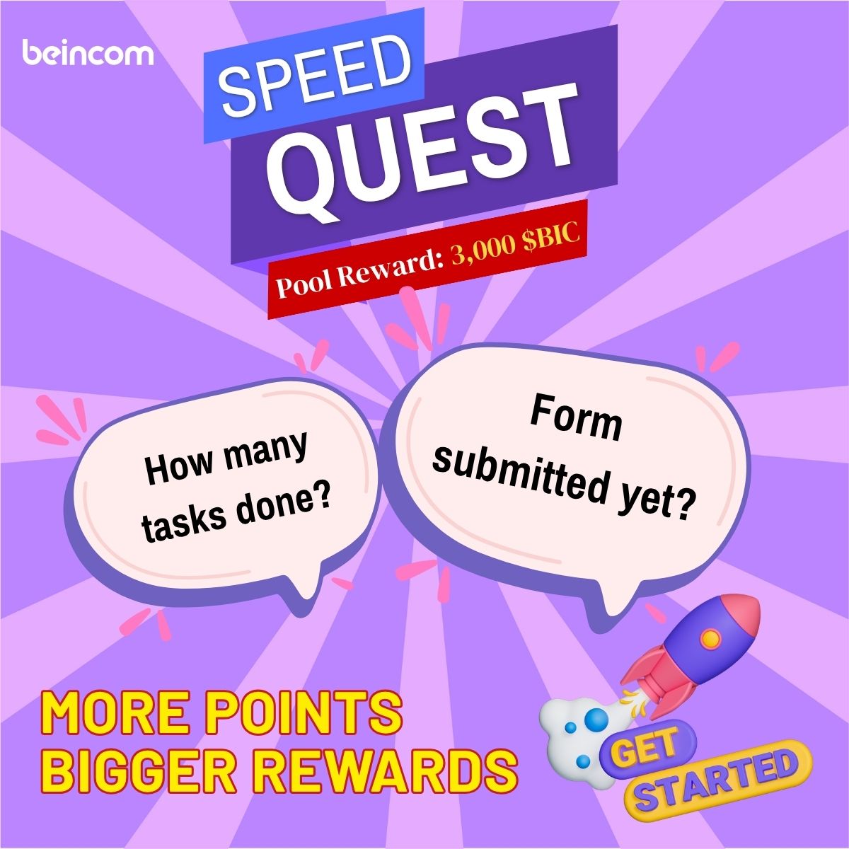 BeincomOfficial's tweet photo. ⏰ 12 HOURS LEFT!

SPEED QUEST is closing soon.

Already done? Submit now — don't wait.
Haven't started? Still time — but the window is closing fast.

📌 Reminder: Tasks 4 & 5 can maximize your reward.

🔥 The tighter the sprint, the bigger the reward for those who finish first.

🔗 Submit here: https://t.co/Vgf6dMMx4o

#Beincom #AirdropBIC #BICSPEEDQUEST