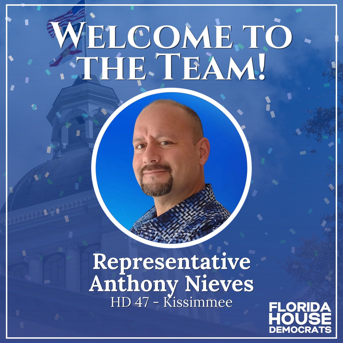 FLHouseDems's tweet photo. Welcome to the team, Representative Nieves! 🎉 https://t.co/ccwtfU3EmJ