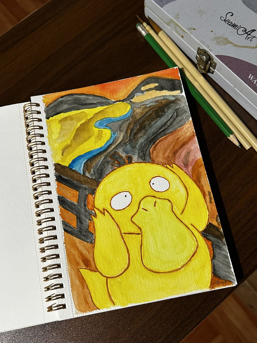 saintbree_'s tweet photo. always loved art whichever form it comes but i liked watercoloring the least. 9 year old me wouldn’t believe me if I told him he made these. https://t.co/jsf9qqSVEQ