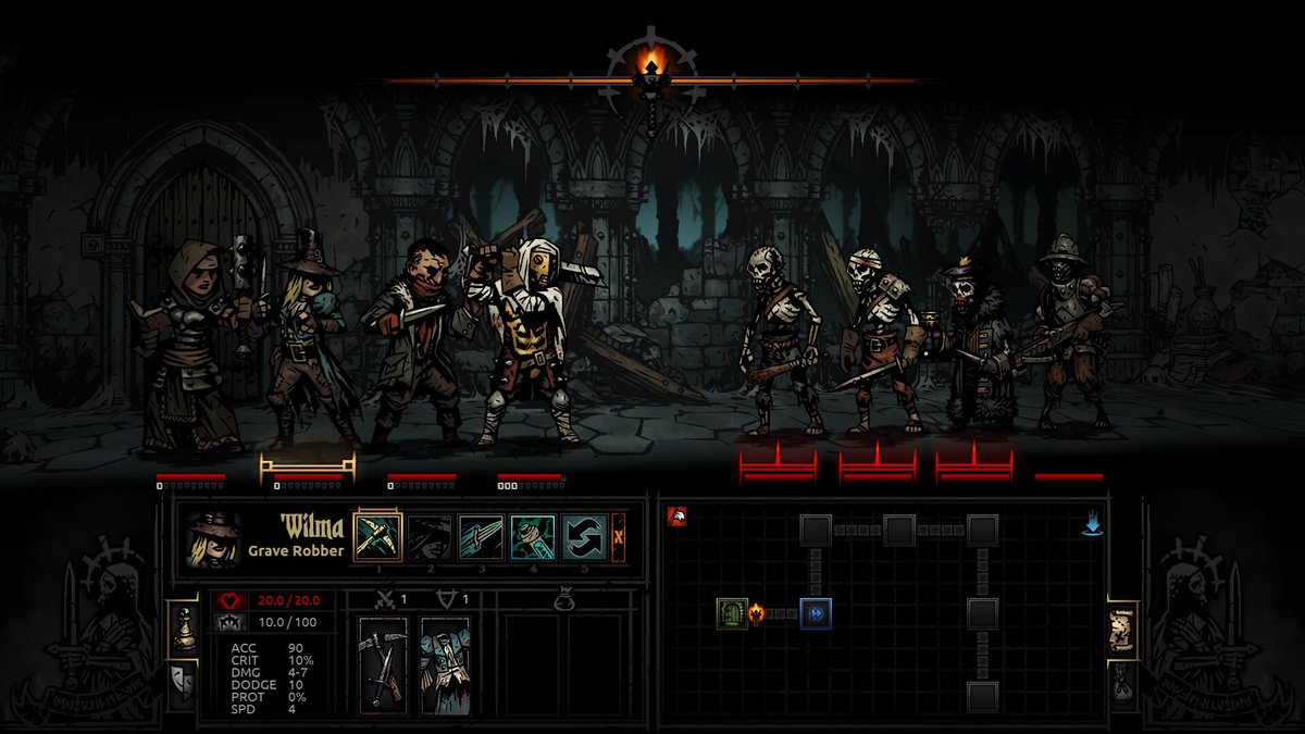 denfaminicogame's tweet photo. 【2900円→435円】“ブラック”すぎるローグライクRPG『Darkest Dungeon』を85％オフで買えるお得なセールがSteamにて開催中
https://t.co/fYQWlE8ByI

働かせすぎると「ストレス」を溜め込み、デバフを発症する冒険者たちとダンジョンを攻略していく。約6年ぶりの新DLC「The Fire's Edge」も本日配信 https://t.co/WfQ3s3CZ0g