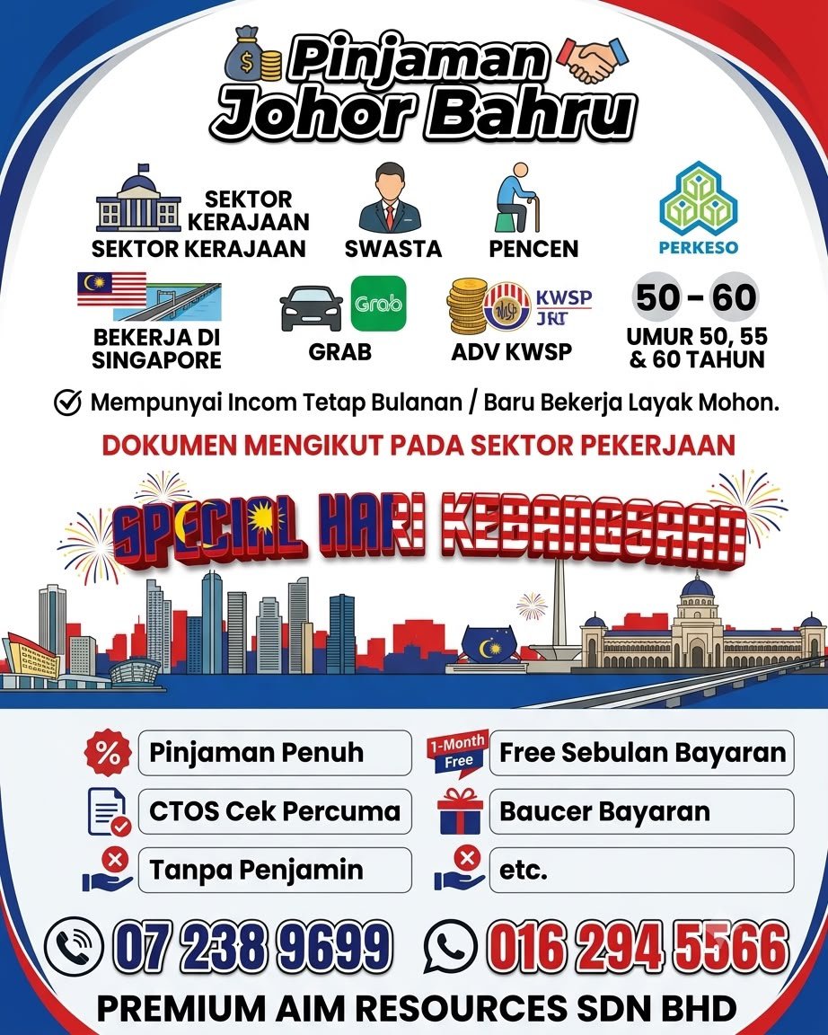 Pinjamanwang94's tweet photo. 🏢 PREMIUM AIM RESOURCES SDN BHD – Rakan Kewangan Dipercayai di Johor Bahru.

whatsapp : 
https://t.co/aLF9C8HcJl https://t.co/4AFr7HTd12