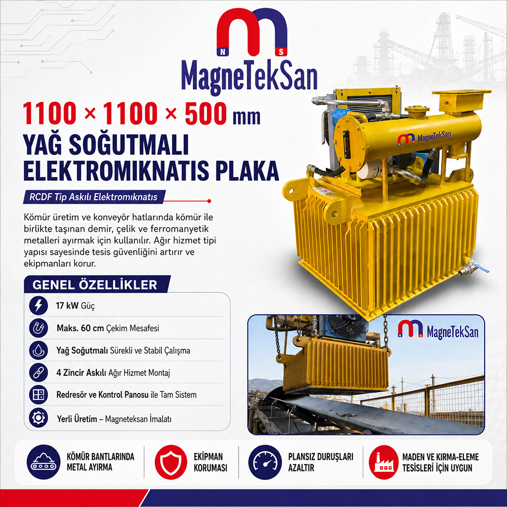 magneteksan's tweet photo. ⛏️🧲 Kömür konveyör hatlarında güçlü metal ayırma çözümü.

⚡ 17 kW Yağ Soğutmalı Elektromıknatıs

🧲 Maks. 60 cm çekim mesafesi

⚙️ Ağır hizmet tipi • Sürekli çalışma

 🇹🇷 Magneteksan Yerli Üretim

🔗https://t.co/Q5KRtp1GsO

#Magneteksan #Elektromıknatıs #Madencilik https://t.co/saTe2B8jke