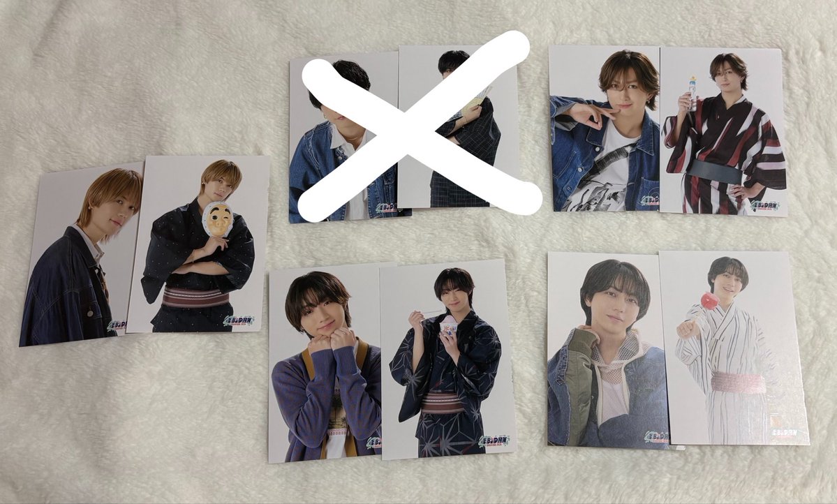 XhiraU's tweet photo. 【交換 譲渡】EBiDAN エビライ museum 2026 入場特典 隣の席セット ミニフォト トレカ ポストカード

譲：画像のもの(数字は枚数)
求：曽野舜太、武藤潤(3枚目はFUMIYA>>>松村和哉のみ)

郵送交換、同異種〇、買取希望の場合は金額ご提示の上DMにてお願いします
検索からでもお気軽にお声がけ下さい https://t.co/7MWki76xZz