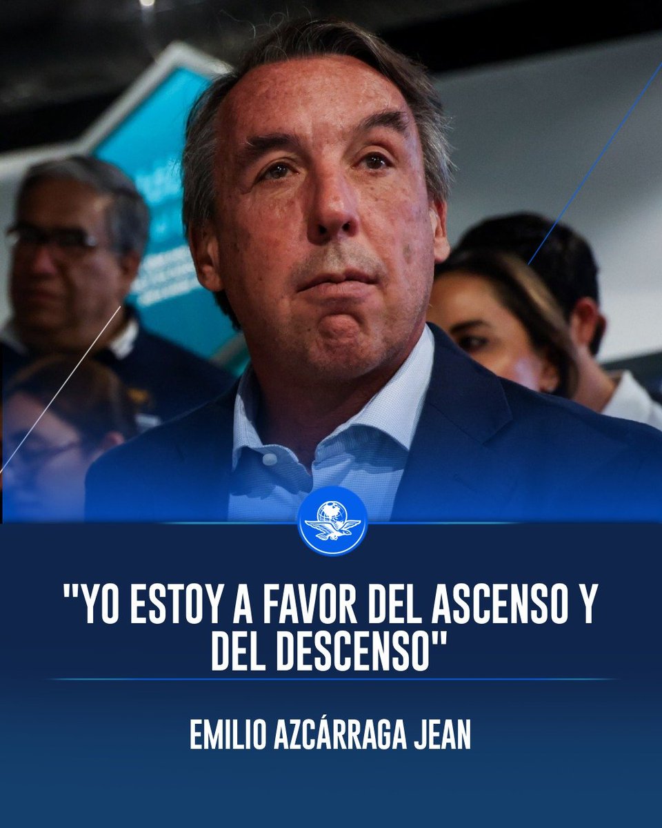 El_Universal_Mx's tweet photo. ⚽️ El reclamo por el regreso del ascenso y descenso volvió al centro de la conversación luego de las protestas de jugadores y abucheos de aficionados a dirigentes del futbol mexicano.

🗣️ "Yo estoy a favor del ascenso y del descenso, ahora, todo mundo compara y te dice, es que en España, es que en Inglaterra, en Portugal... Ahí tienes una segunda división muy sólida en el sentido de que, como es un negocio y hay una inversión muy grande", dijo el empresario mexicano.

https://t.co/x0oQNIMspy