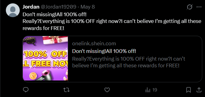 wiiskunks's tweet photo. @Jordan19209 @sskovon @Jude11Dude @adolfelmer @itsdeaann focus on getting a job so you dont have to post shein coupons https://t.co/Gwlvg00O2K