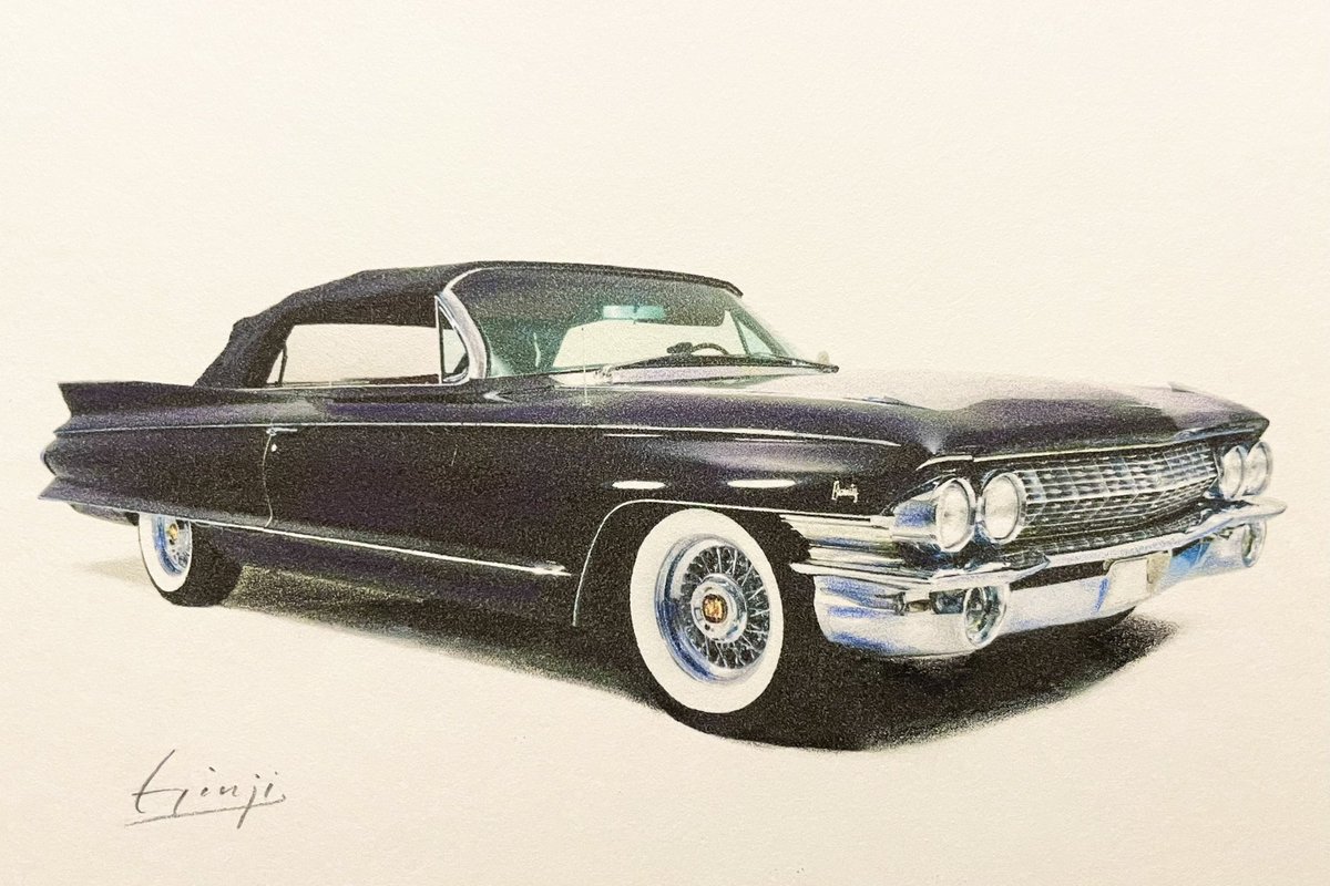ginji_matsubara's tweet photo. 1961 キャデラック・エルドラド
#アメ車 #水彩色鉛筆画
Cadillac Eldorado Convertible
#watercolor #colorpencil #drawing https://t.co/0bPBbXrEwW