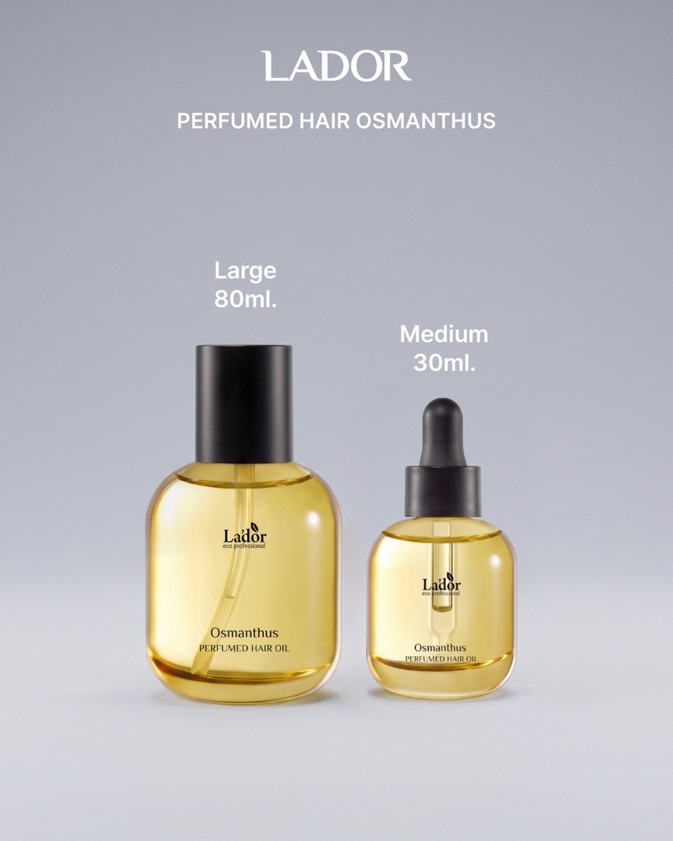 Lador_Thailand's tweet photo. Your favorite LADOR Perfumed Hair Oil ✨

30ml — Small &amp; chic.
ไซส์เล็ก พกง่าย
80ml — Perfect for your daily routine.
ไซส์ใหญ่ เหมาะกับใช้เป็นประจำทุกวัน สำหรับคนที่หลงรักความหอมของ LADOR 🤍
The Same soft, delicate scent — no matter the size.

#LADOR #LADORTH https://t.co/SSS4BmviuP
