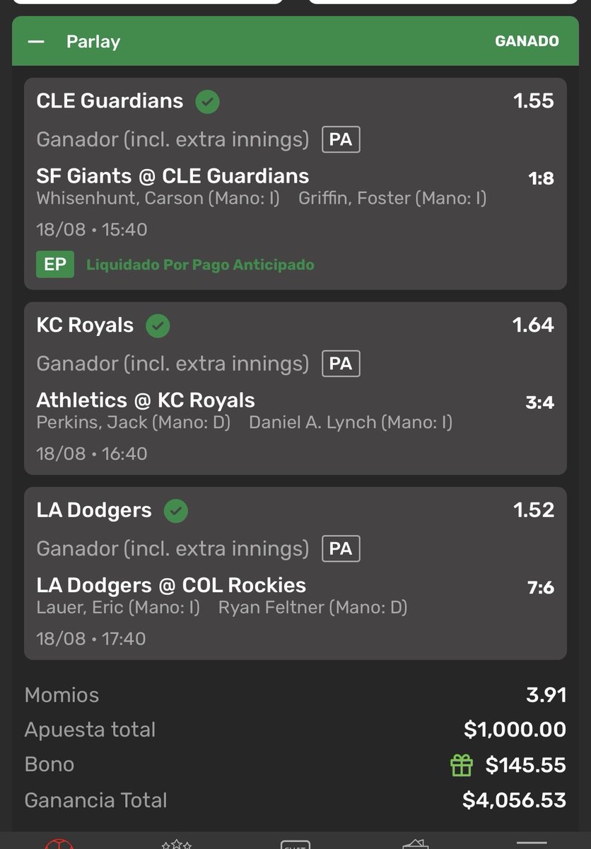 hugoedz's tweet photo. @Vikingonegroa Nomás le cambie Dodgers a ganar, pero es toda tuya mi vikingo!! Segundo día consecutivo cobrando 🙏🏼🫶 con el puto GOAT! https://t.co/rzCDRA5yoj