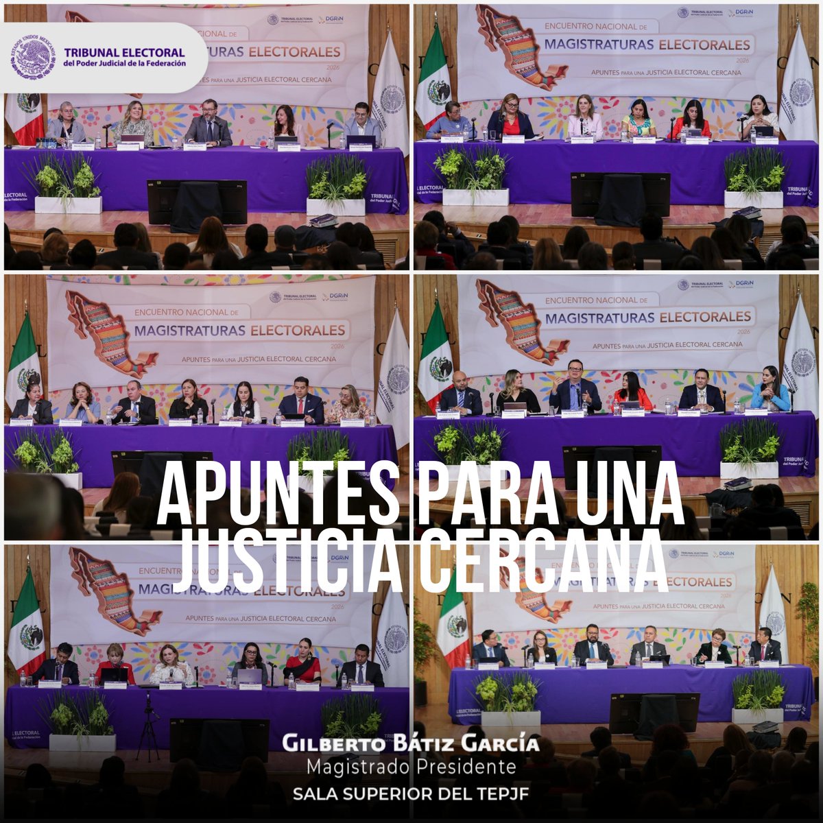 gbatizg's tweet photo. Concluimos las seis mesas del Encuentro Nacional de Magistraturas Electorales 2026: “Apuntes para una justicia electoral cercana”, un espacio de diálogo técnico, plural y necesario para el presente y el futuro de la justicia electoral mexicana.

Durante dos jornadas abordamos temas centrales: elecciones judiciales 2028, paridad y derechos político-electorales de las mujeres, Defensoría Pública Electoral, justicia alternativa, formación judicial e inteligencia artificial con neuroderechos.

La calidad de las mesas confirma que el sistema de justicia electoral del Estado mexicano cuenta con experiencia, talento jurisdiccional, mirada territorial y capacidad de adaptación frente a los cambios democráticos, sociales y tecnológicos del país.

Agradezco a las magistraturas de la Sala Superior, a mis compañeras magistradas @CVAguilasocho y Mónica Soto, y a mis colegas @fdelamatap y @FFuentesBarrera.

También a las magistraturas de las Salas Regionales y de los tribunales electorales locales; así como a las personas moderadoras, relatoras, defensoras públicas, especialistas y servidoras públicas que participaron en este Encuentro.

Cada mesa dejó diagnósticos, criterios y preguntas útiles para los procesos que vienen. También dejó la convicción de que no podemos prepararnos de manera aislada.

De cara a 2027 y 2028, debemos ordenar la experiencia acumulada, fortalecer la coordinación institucional, construir criterios comprensibles, ampliar el acceso a la justicia y responder con oportunidad a las nuevas exigencias ciudadanas.