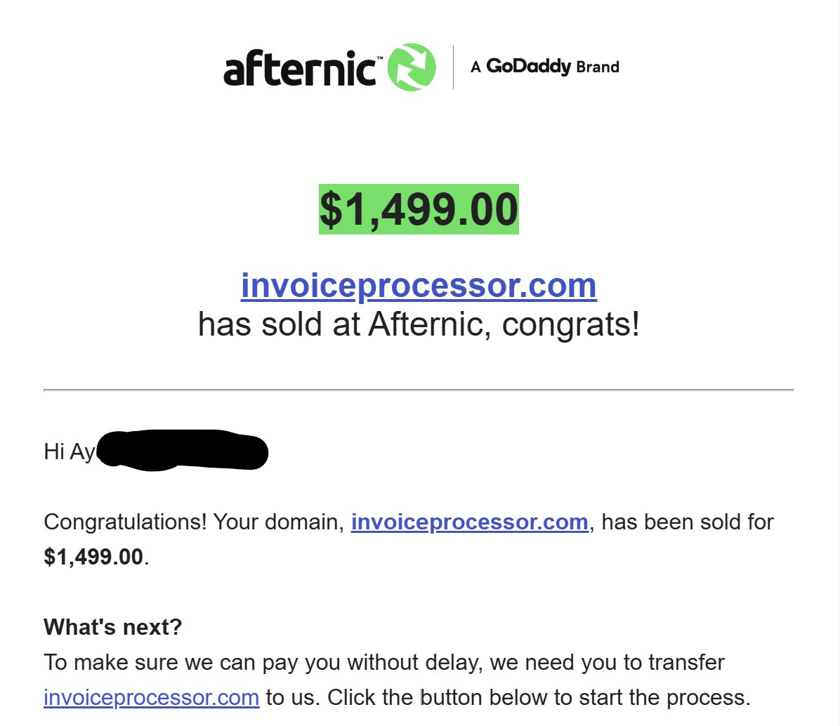 Stevenbergy's tweet photo. I reduced the prices on some of my domains a few days ago, then boom, I woke up to this sale. It was initially priced at $2k, then reduced to $1499. On to the next one😍 #ShareASaleGetASale

Name: Invoice/Processor (.com)
SP: $1499
PP: $5 + $11 renewal
HT: 15 months
ST: Inbound https://t.co/VoYzIDDW0n