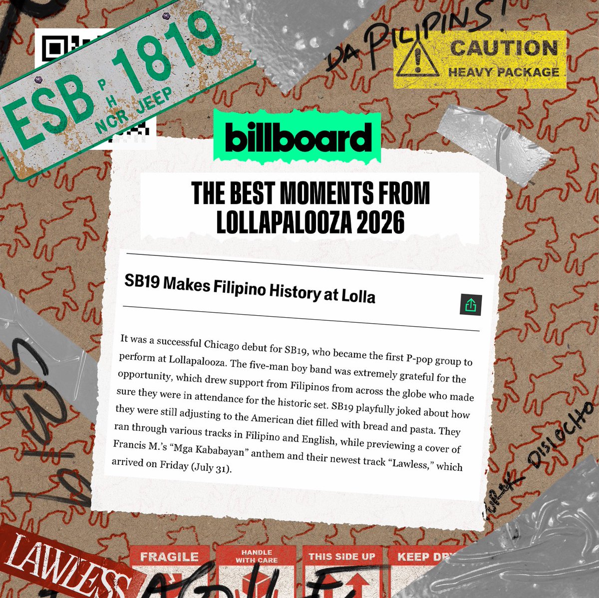 1zentertainment's tweet photo. SB19 AT LOLLAPALOOZA: IN THE HEADLINES

From Chicago to audiences around the world, SB19's Lollapalooza performance marked another significant chapter in their global journey. Here's a look at the media coverage that followed their festival debut.

#SB19 #UySB19 🐐🇵🇭 https://t.co/budyGWxute
