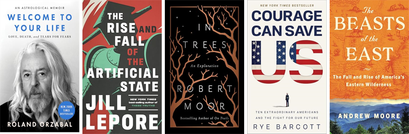 CHBoothLibrary's tweet photo. This week the Cyrenius H. Booth Library has fifteen new books.  New items include Welcome to Your Life, The Rise and Fall of the Artificial State, In Trees, Courage Can Save Us, The Beasts of the East, The Everest Mystery, and The Ghost of the Mountains. https://t.co/yShLJlEjgl https://t.co/XCNts8X8Hp
