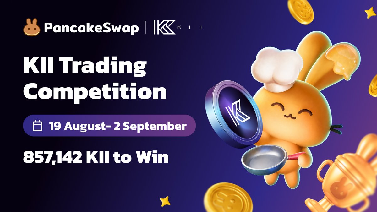 PancakeSwap's tweet photo. $KII served fresh and up for grabs 🔥

→ Trade $500+ in $KII (@KiiChainio) on PancakeSwap
→ You're in the lucky draw
→ Win

⚡️ Start flipping: https://t.co/jBd7IX0P7o 
📚 Campaign details: https://t.co/qLLBJflZRk 

14 days. One sizzling stack. Starts now and ends Sept 2nd 🥞 https://t.co/P1Z4GBTmA9