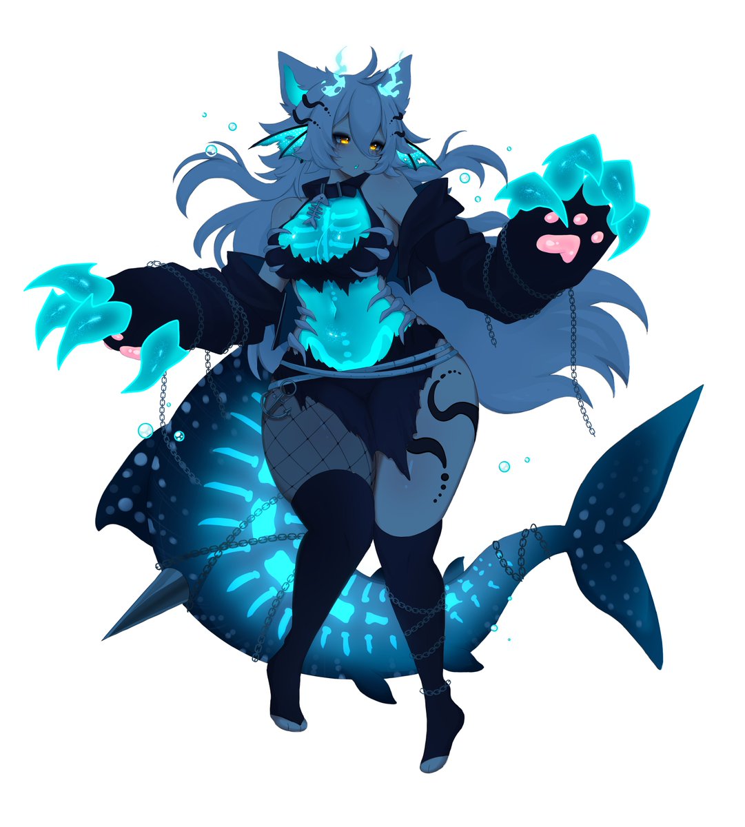 Cursed_Saiya's tweet photo. They told me not to follow the glowing catgirl into the deep… 🩵🩵🌊 https://t.co/vsKhnLMIWR