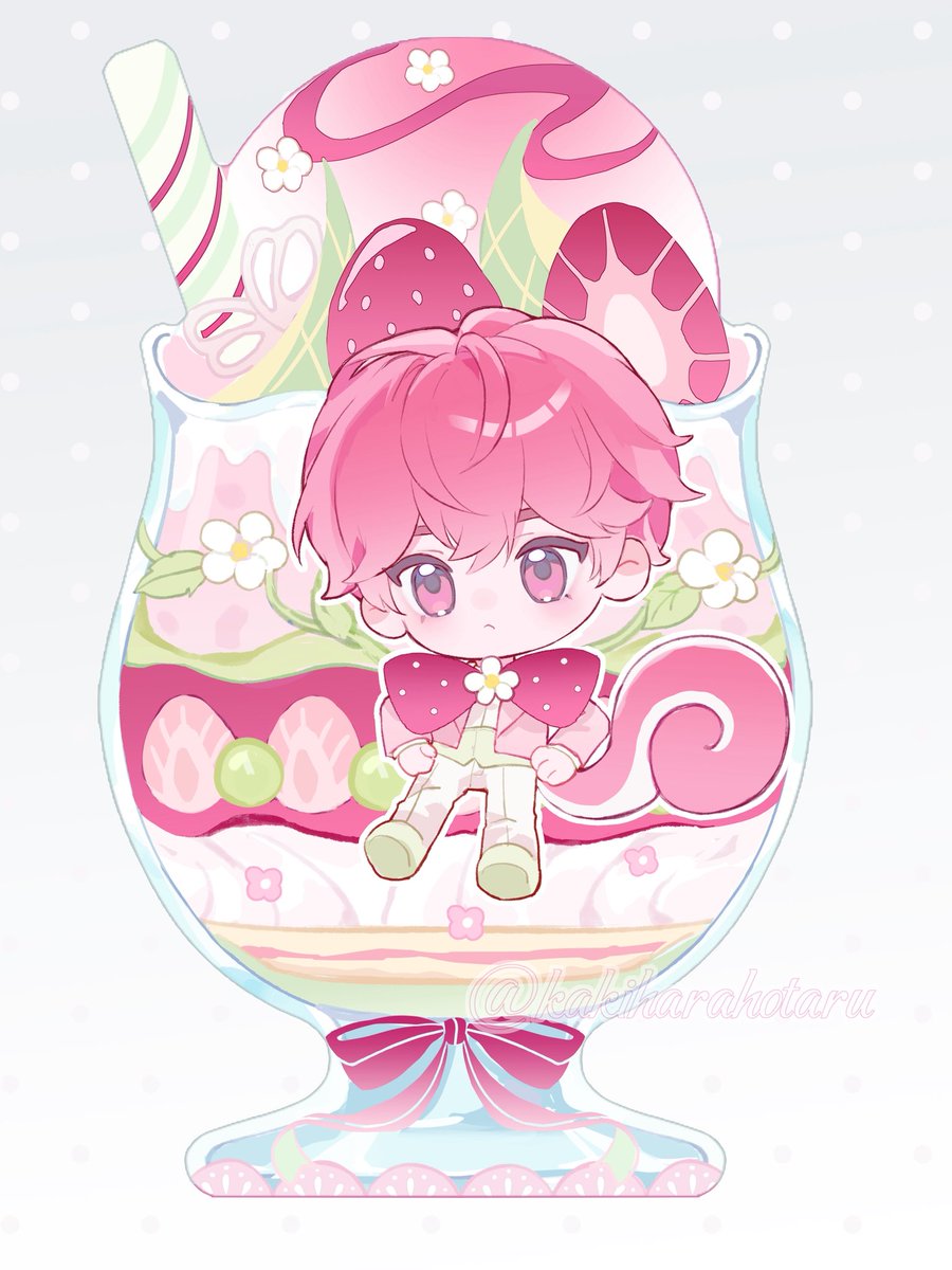 kakiharahotaru's tweet photo. 还有一杯草莓味的～
这个草莓耳朵是我的小巧思（ https://t.co/MKd08XdHk7