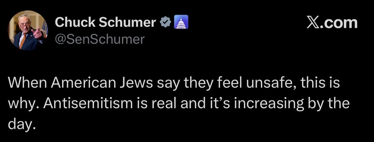 MaxBlumenthal's tweet photo. As Zionists falsely blamed Mamdani for a mentally disturbed fellow Zionist’s violent outburst in a Reform synagogue, this was Chuck Schumer’s reflexive response

He threw Mamdani under the bus https://t.co/V4vcDFlHKQ
