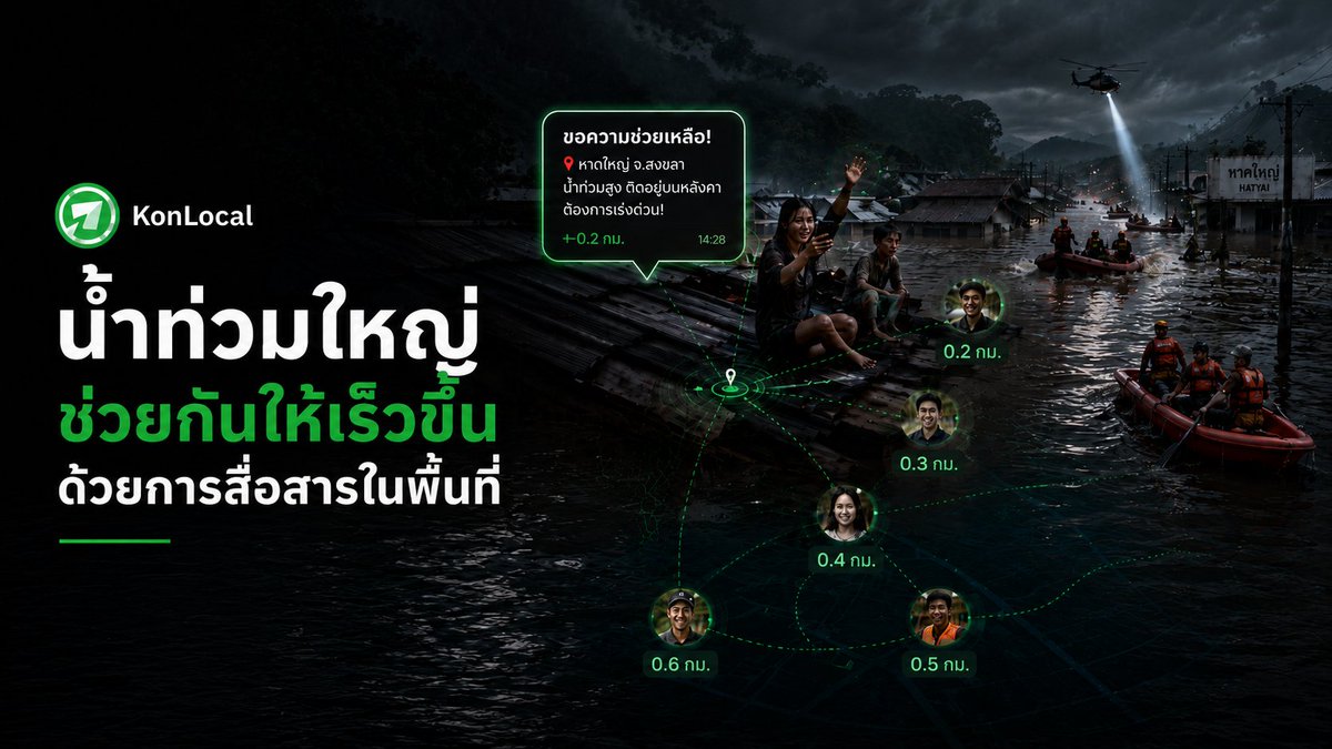 KonlocalTH's tweet photo. #น้ําท่วม อยากให้ช่วยกันใช้ https://t.co/Wlhdpgut1V ครับ 
เอาไว้สื่อสารกันในรัศมี เป็นแชทกลุ่ม ไม่ต้องเพิ่มเพื่อน ไม่ต้องรู้จักกันมาก่อน แค่อยู่รอบตัวกันในรัศมี 10 กม. ก็คุยกันในแชทได้เลย

เพราะคนที่ช่วยได้ดีที่สุดคือคนโลคอล
อ่านต่อ: https://t.co/pjNCLE4crz 

#น่าน #น้ำท่วมน่าน https://t.co/1JVLRlpgn8