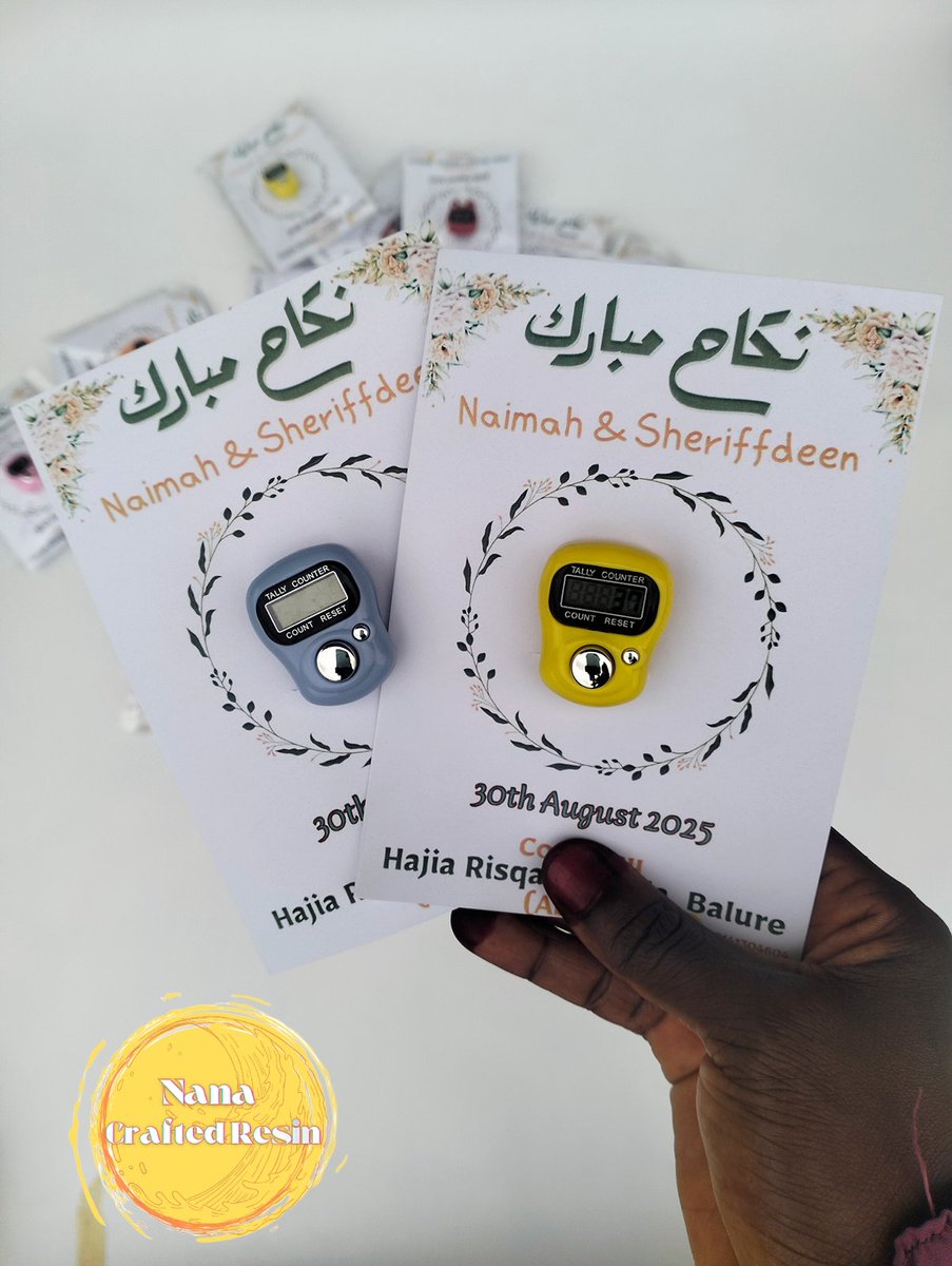 Nana_rayl's tweet photo. Naimah &amp; Sheriffdeen Nikaah

50 pieces — ₦45,000
100 pieces — ₦80,000

Send a DM to place an order 
Order in 100s and 1000s

Abuja
Nationwide delivery 🚚 
https://t.co/hitRG1yHHB
08141304604 https://t.co/7q8QeTkb1j